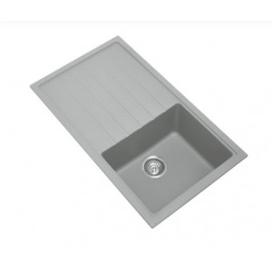 Aqu  Concrete Grey With Drainer Board Carysil Granite Stone Kitchen Sink